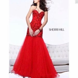 SHERRI HILL BEADED PROM GOWN
